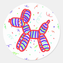 Adesivo Redondo Vinhetas do Grupo dos Cães dos Balões