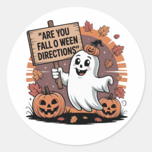 Adesivo Redondo Vinhetas do Halloween - Designs festivos, divertid