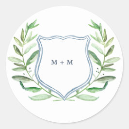 Adesivo Redondo Vinhetas do Monograma do Jardim de Oliveira