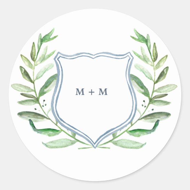 Adesivo Redondo Vinhetas do Monograma do Jardim de Oliveira (Frente)