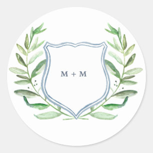 Adesivo Redondo Vinhetas do Monograma do Jardim de Oliveira
