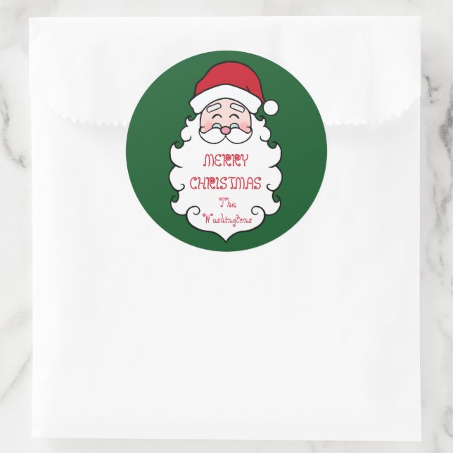 Adesivo Redondo Vinhetas do Pai Natal Personalizado (Bolsa)