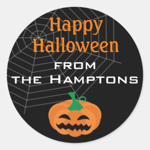 Adesivo Redondo Vinhetas do Partido da Abóbora do Halloween