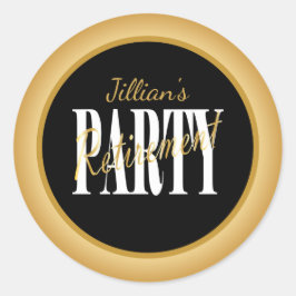 Adesivo Redondo Vinhetas do Partido da Reforma Dourada Moderna