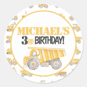Adesivo Redondo Vinhetas do Partido dos Caminhões de Construção