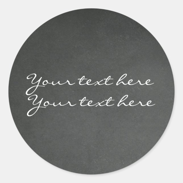 Adesivo Redondo Vinhetas do Partido Personalizado do Chalkboard (Frente)