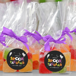 Adesivo Redondo Vinhetas do Partido Spooktacular do Halloween