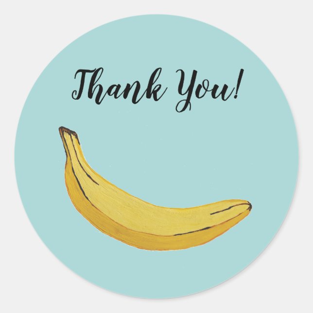 Adesivo Redondo Vinhetas do Partido Tropical de Fruta de Banana (Frente)