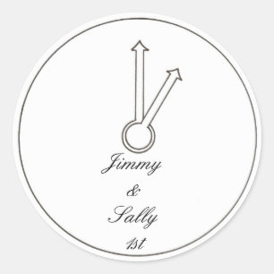 Adesivo Redondo Vinhetas do primeiro ano de aniversário do relógio