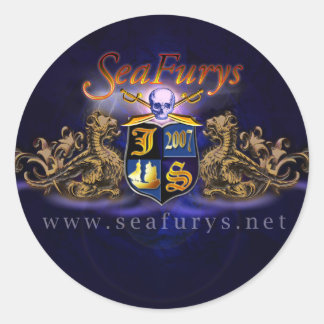 Adesivo Redondo Vinhetas do SeaFurys Shield (Azul)