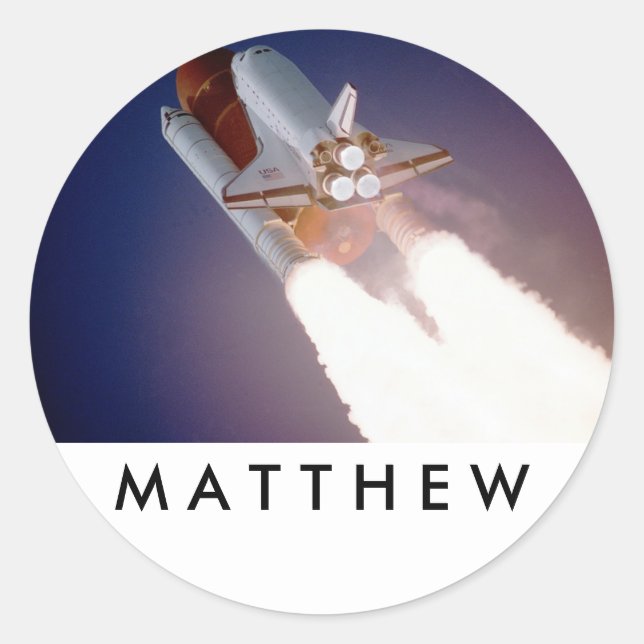 Adesivo Redondo Vinhetas do Shuttle (Frente)