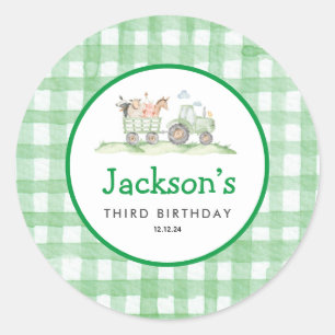 Adesivo Redondo Vinhetas do Trator Party