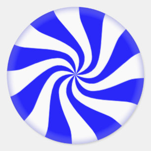 Adesivo Redondo Vinhetas Doces de menta Azul