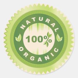 Adesivo Redondo Vinhetas Douradas de produtos orgânicos naturais