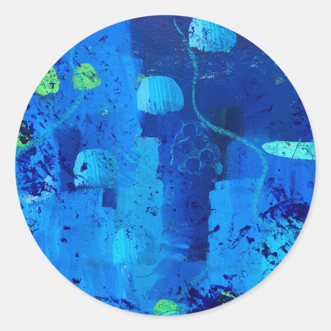 Adesivo Redondo Vinhetas e selos em Design de água-viva (Frente)