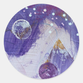 Adesivo Redondo Vinhetas e selos na Design da Montanha Lua