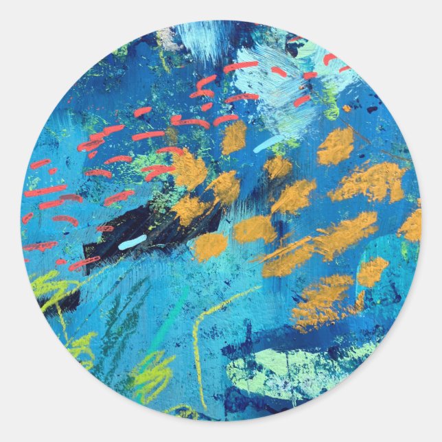 Adesivo Redondo Vinhetas e selos no Design de Blackfish (Frente)