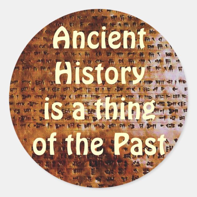 Adesivo Redondo Vinhetas-ESCREVENDO-CUNEIFORME SUMERIANO (Frente)