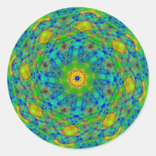 Adesivo Redondo Vinhetas espirais verdes