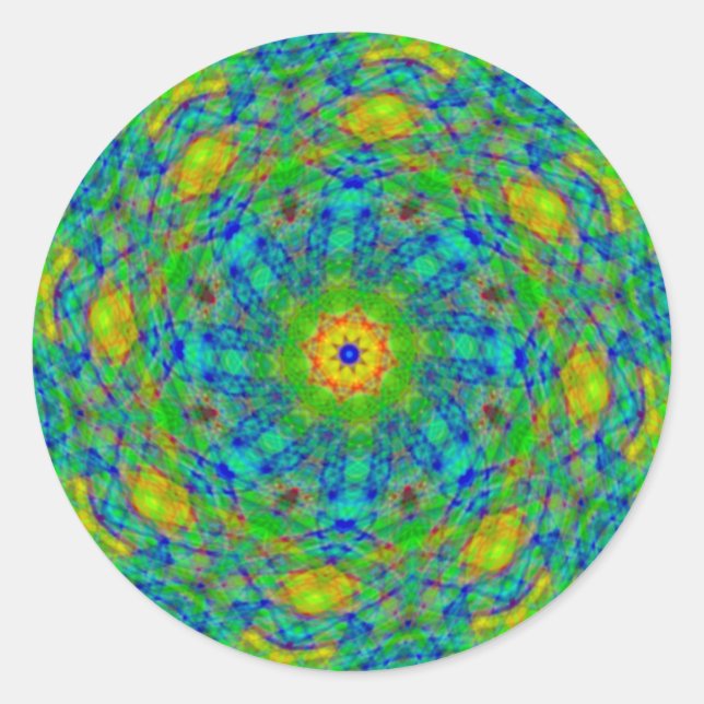 Adesivo Redondo Vinhetas espirais verdes (Frente)