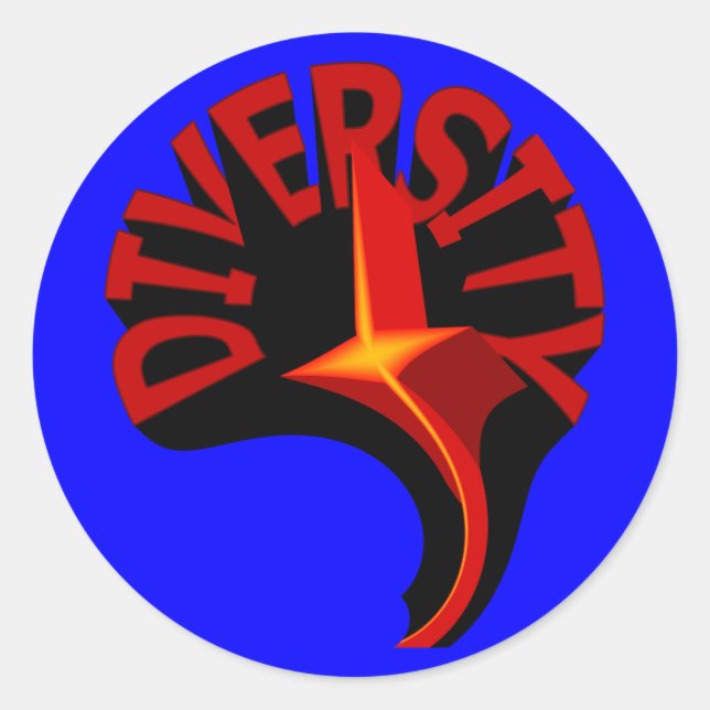 Adesivo Redondo Vinhetas Estrelas de Diversidade (Frente)