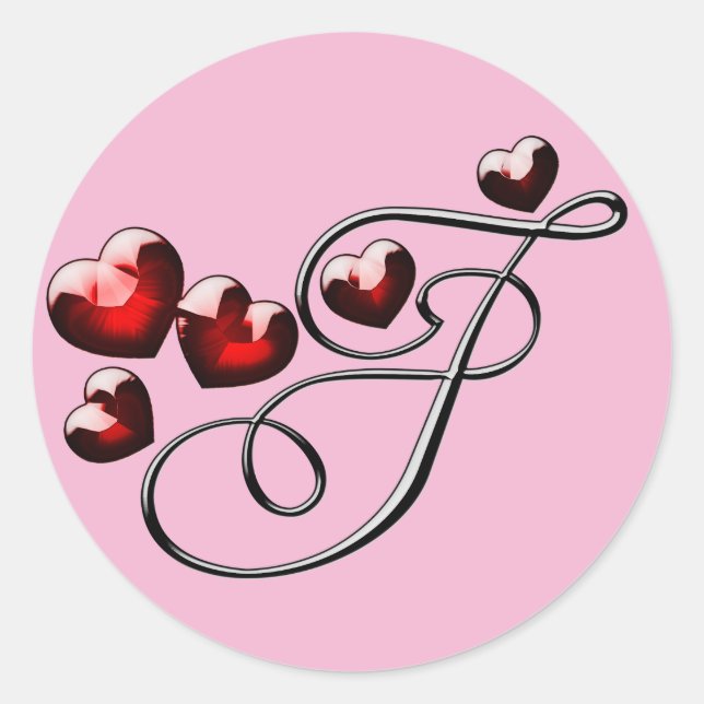 Adesivo Redondo vinhetas F iniciais monograma (Frente)