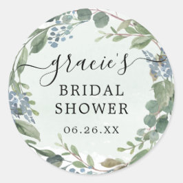 Adesivo Redondo Vinhetas-favoritas do Envelope Eucalipto Azul Dust