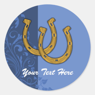 Adesivo Redondo Vinhetas - Ferradura Sortuda Floral