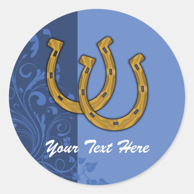 Adesivo Redondo Vinhetas - Ferradura Sortuda Floral (Frente)