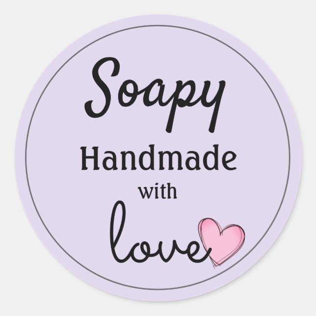 Adesivo Redondo Vinhetas - Físicas à mão com Design de amor (Frente)