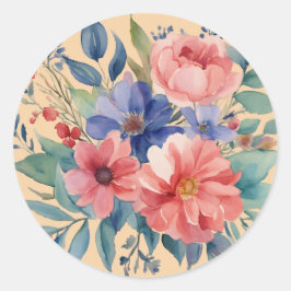 Adesivo Redondo Vinhetas Florais Elegantes