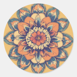 Adesivo Redondo Vinhetas Florais Elegantes