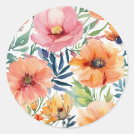 Adesivo Redondo Vinhetas Florais Elegantes