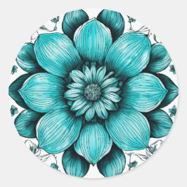 Adesivo Redondo Vinhetas Florais Elegantes