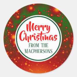 Adesivo Redondo Vinhetas Fractais de Natal Festivas (Círculo Verde