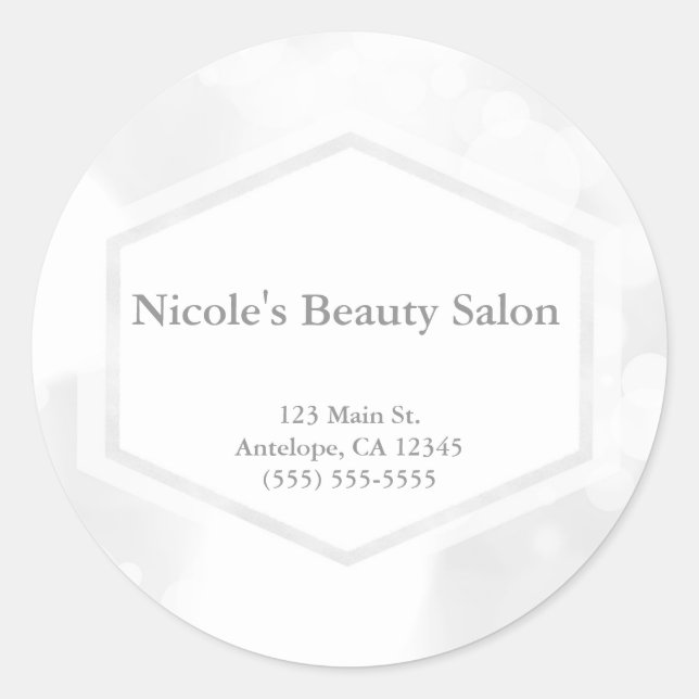 Adesivo Redondo Vinhetas Glamor Brancas (Frente)