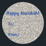 Adesivo Redondo Vinhetas Glitter Hanukkah Gift<br><div class="desc">Perguntas? Regella@Rocketmail.com</div>
