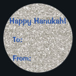 Adesivo Redondo Vinhetas Glitter Hanukkah Gift<br><div class="desc">Perguntas? Regella@Rocketmail.com</div>
