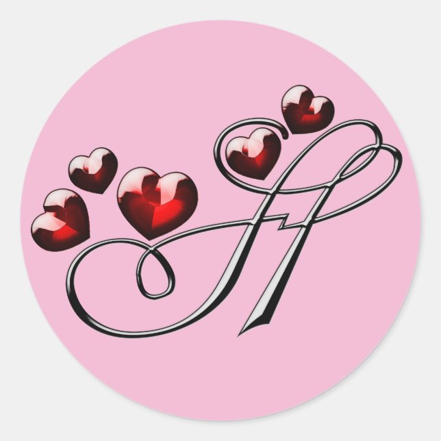 Adesivo Redondo vinhetas H iniciais monograma (Frente)