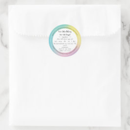 Adesivo Redondo Vinhetas holográficas de Comida de gradiente de al