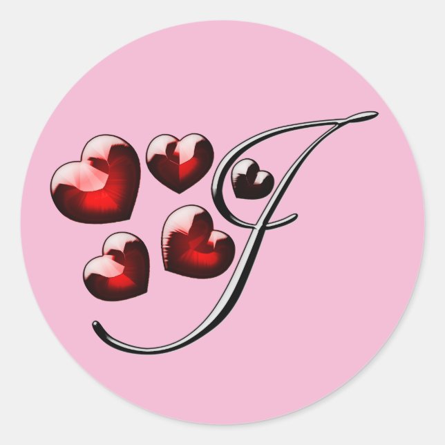 Adesivo Redondo vinhetas iniciais do monograma (Frente)