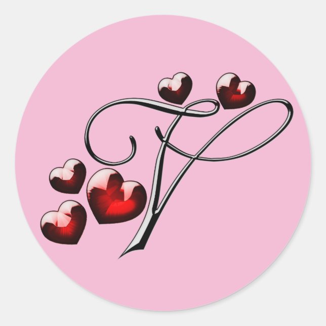 Adesivo Redondo vinhetas iniciais v de monograma (Frente)