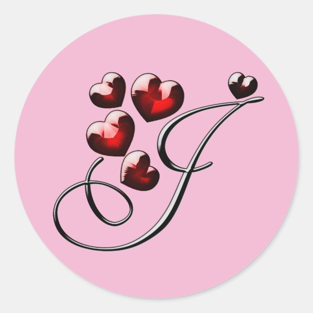 Adesivo Redondo vinhetas J iniciais monograma (Frente)