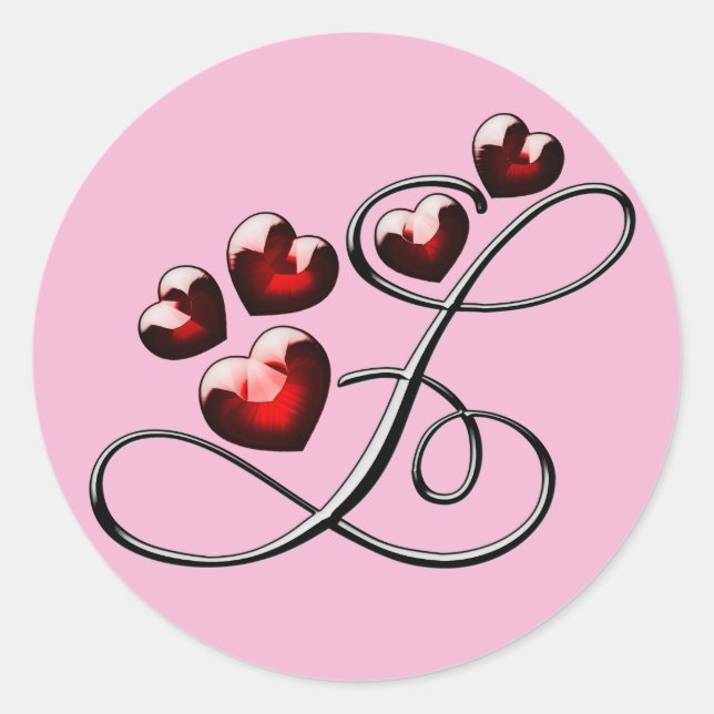 Adesivo Redondo vinhetas L iniciais de monograma (Frente)