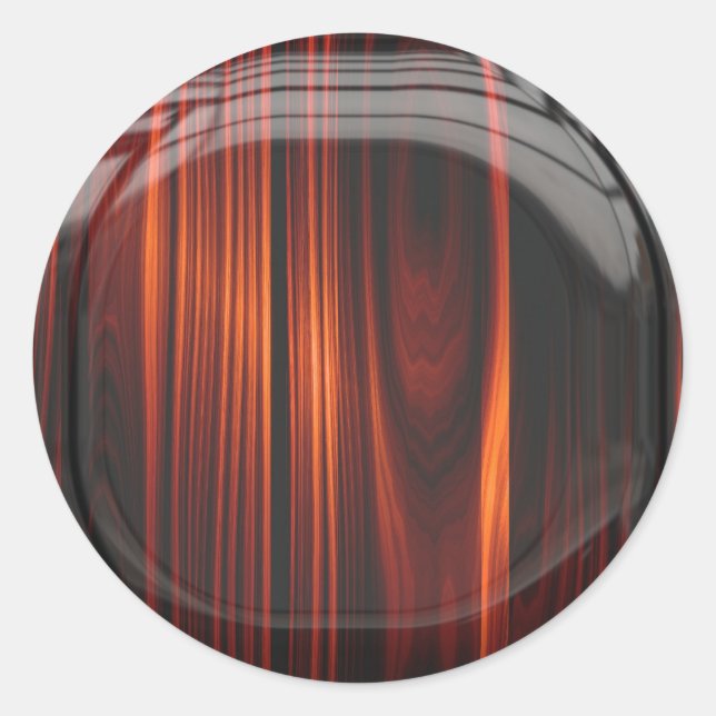 Adesivo Redondo Vinhetas Leves legal De Madeira Vestida (Frente)