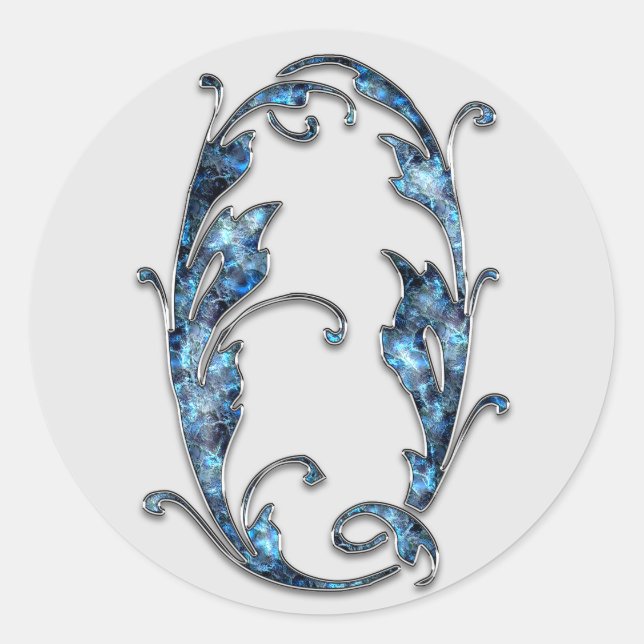 Adesivo Redondo vinhetas número 0 do monograma (Frente)