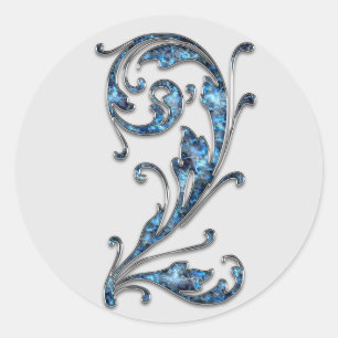 Adesivo Redondo vinhetas número 2 do monograma