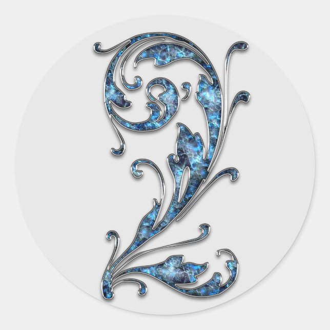 Adesivo Redondo vinhetas número 2 do monograma (Frente)