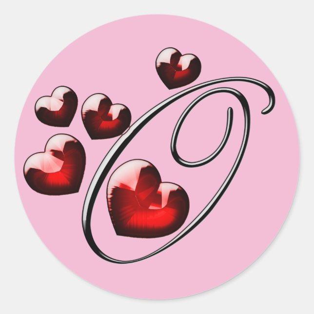 Adesivo Redondo vinhetas O iniciais de monograma (Frente)