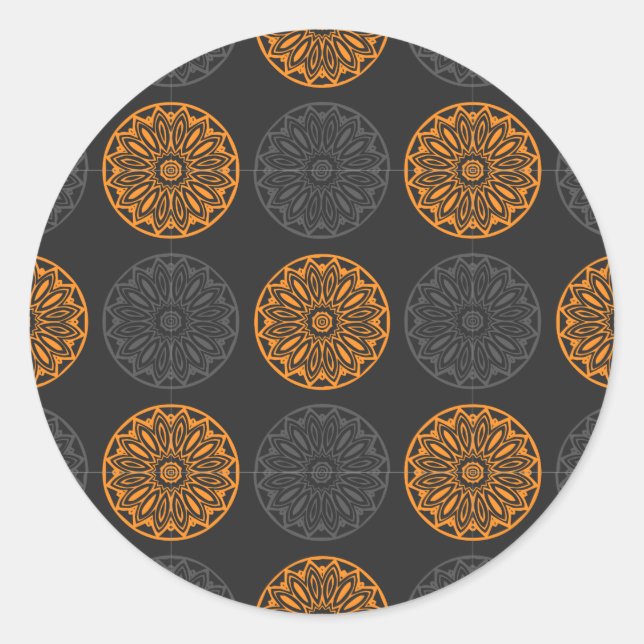 Adesivo Redondo vinhetas para a flor (Frente)